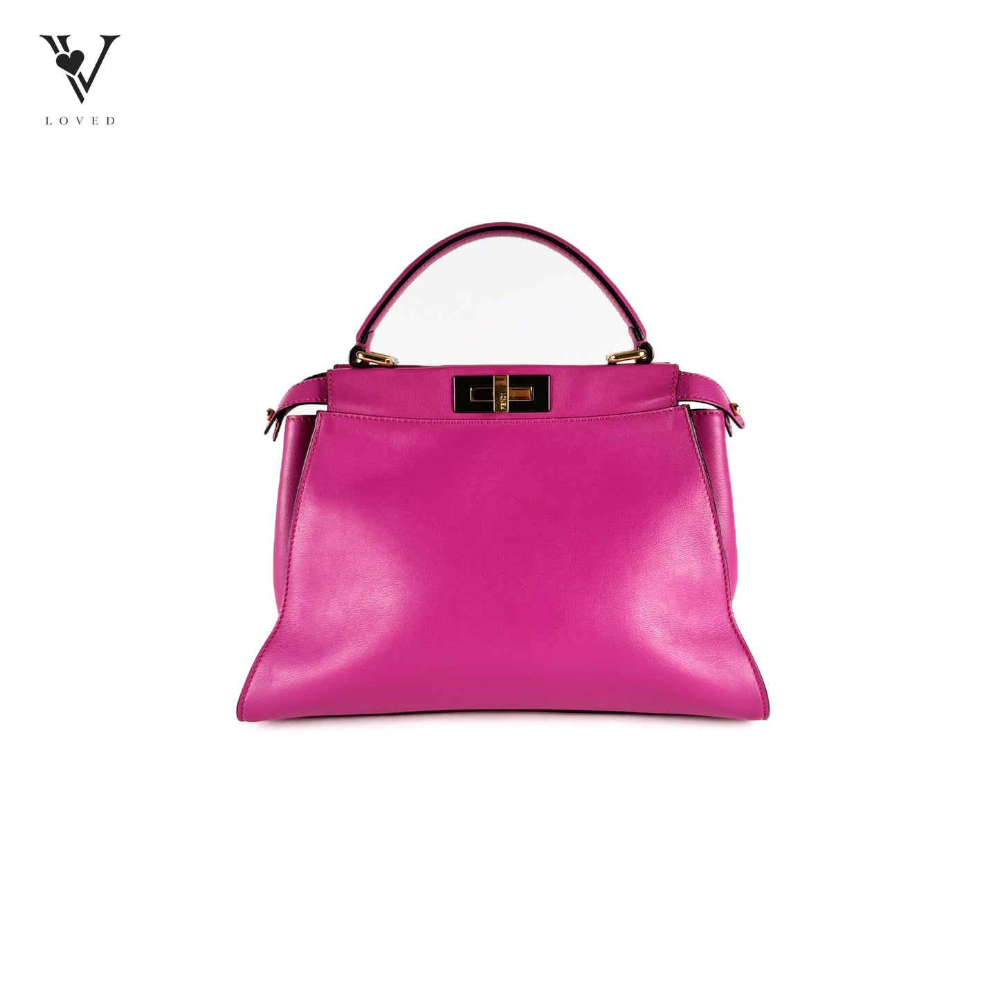 Peekaboo Satchel Handbag in Pink Calfskin Leather