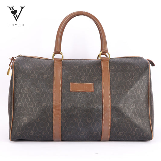 Honeycomb Boston Bag In PVC Brown