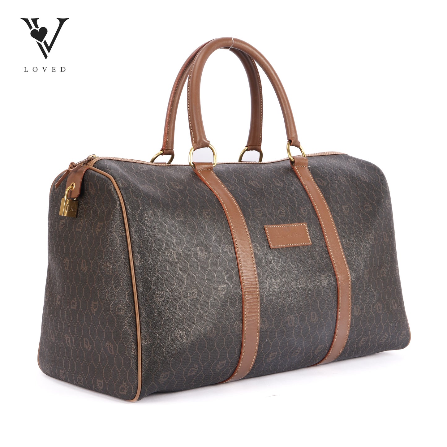 Honeycomb Boston Bag In PVC Brown