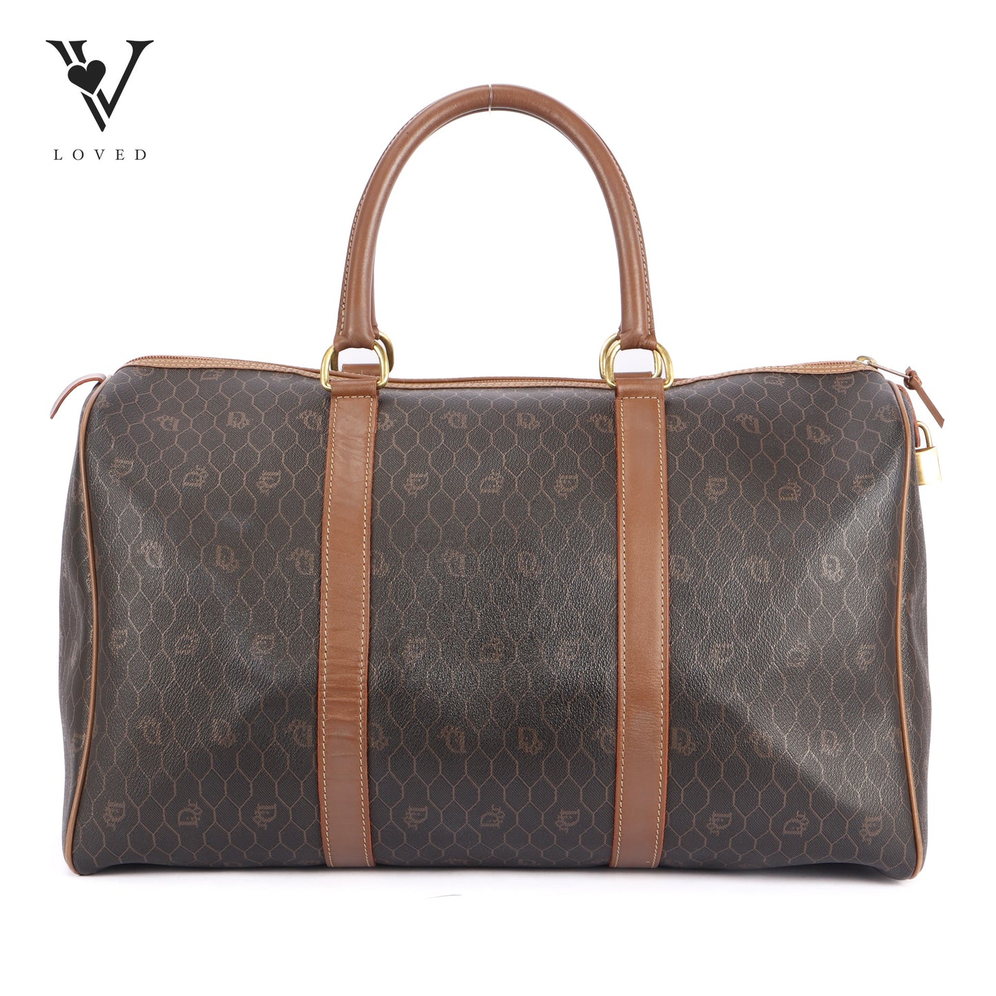 Honeycomb Boston Bag In PVC Brown