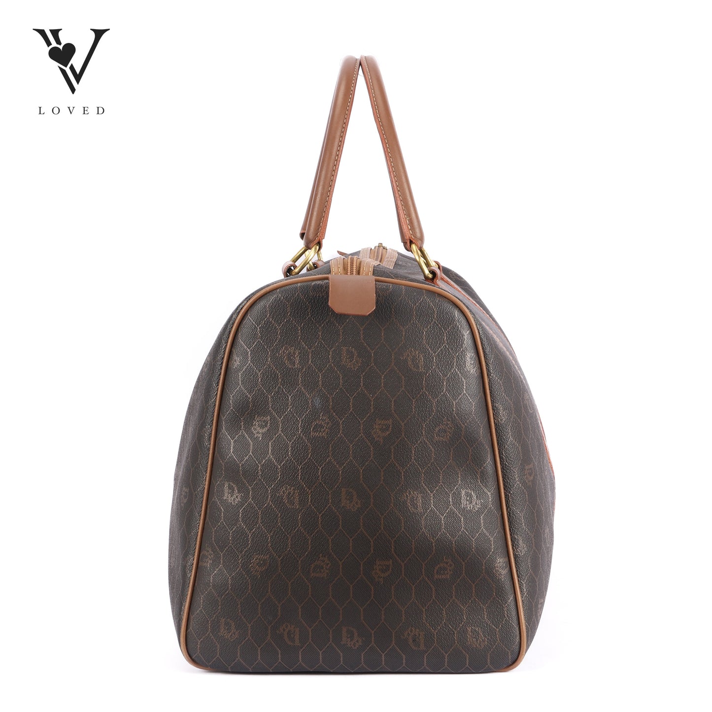 Honeycomb Boston Bag In PVC Brown