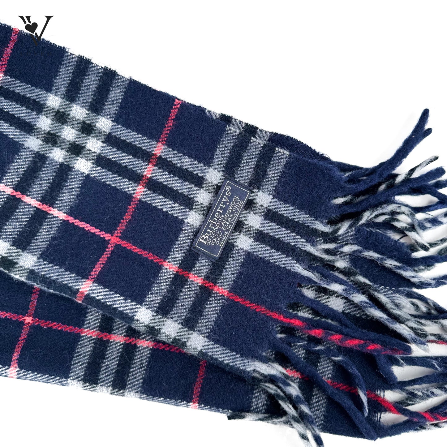 Classic Check Cashmere Scarf in Blue