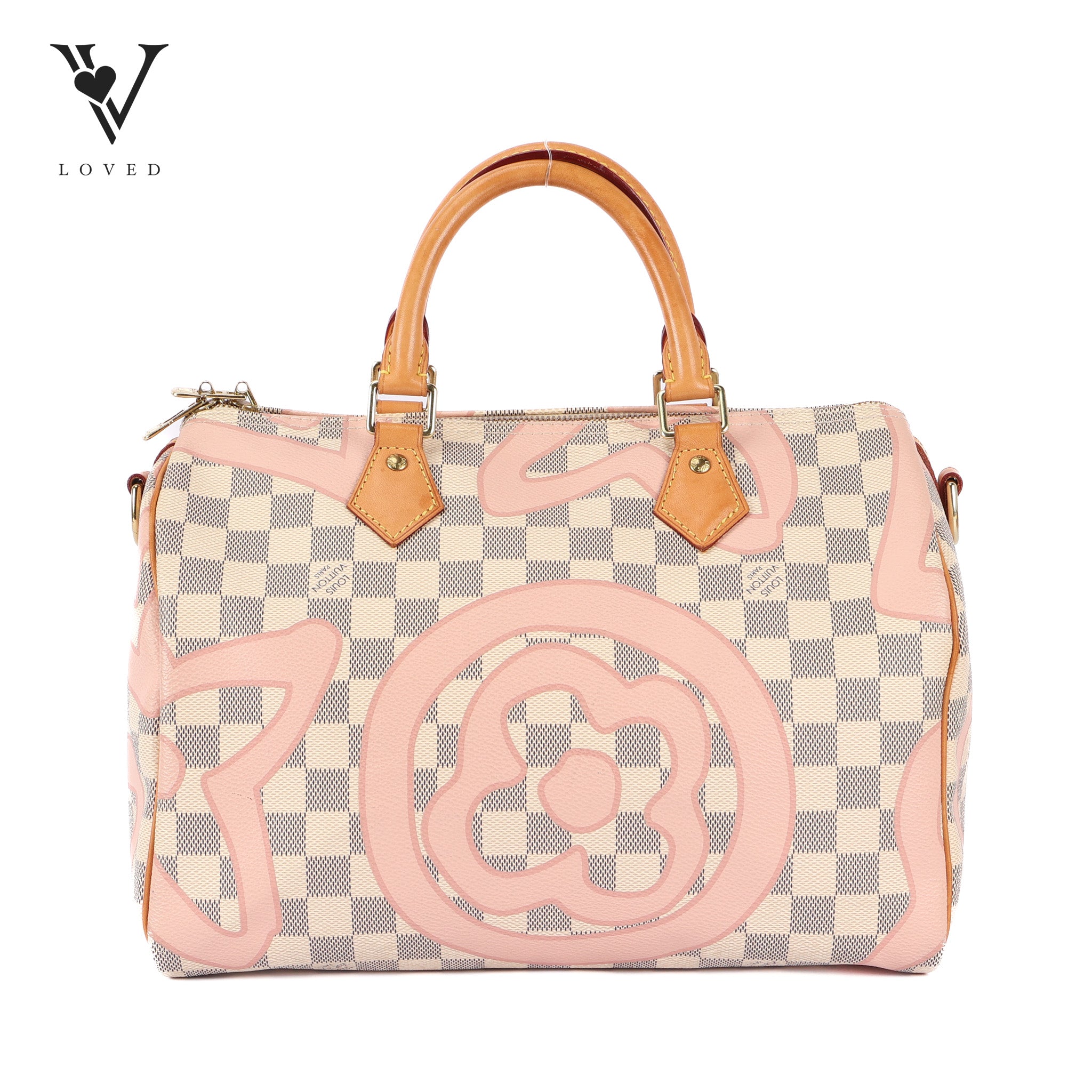 Louis Vuitton speedy Bando Damier Azur Tahitienne 30 Rose Ballerine V Loved