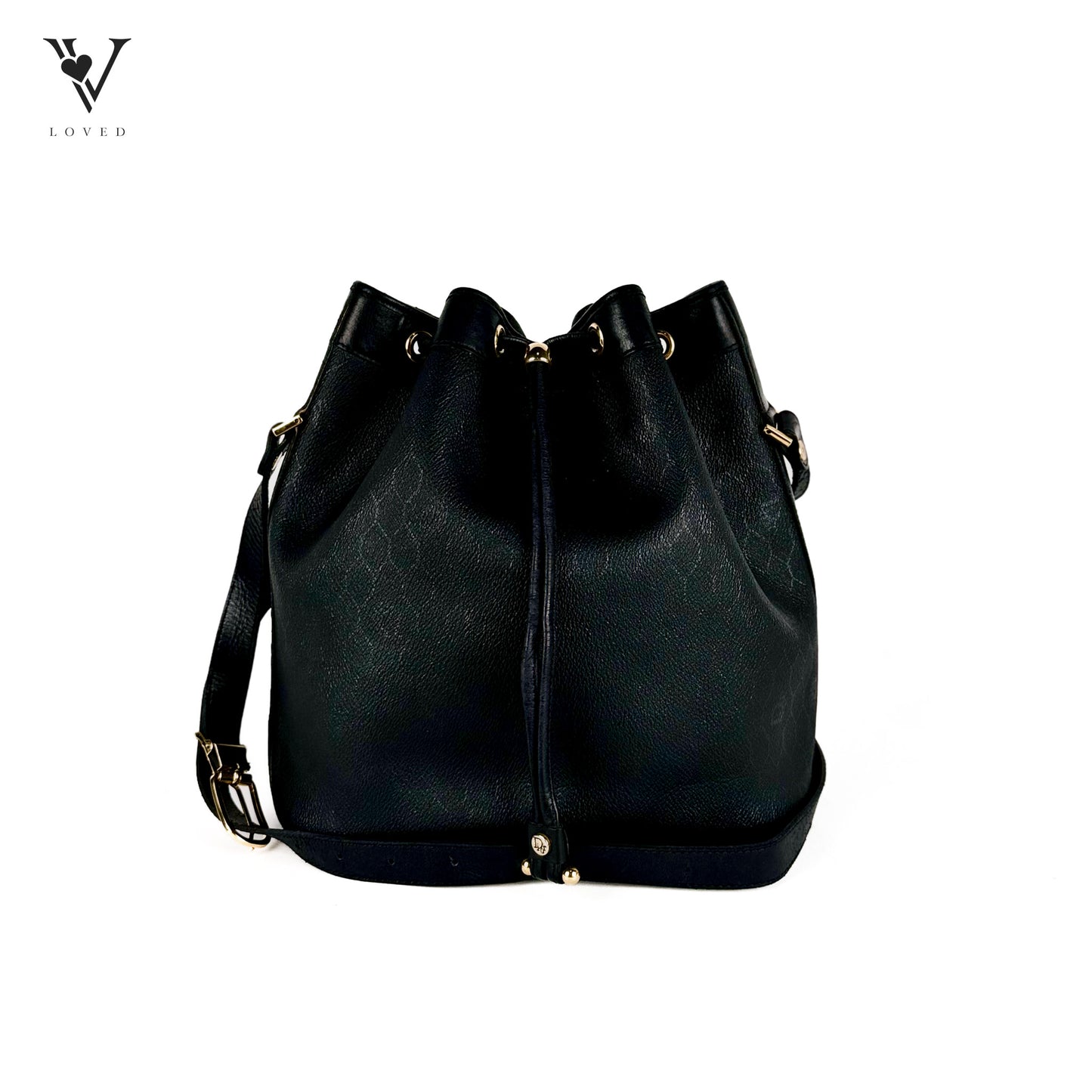 Vintage Honeycomb Bucket Bag in Black