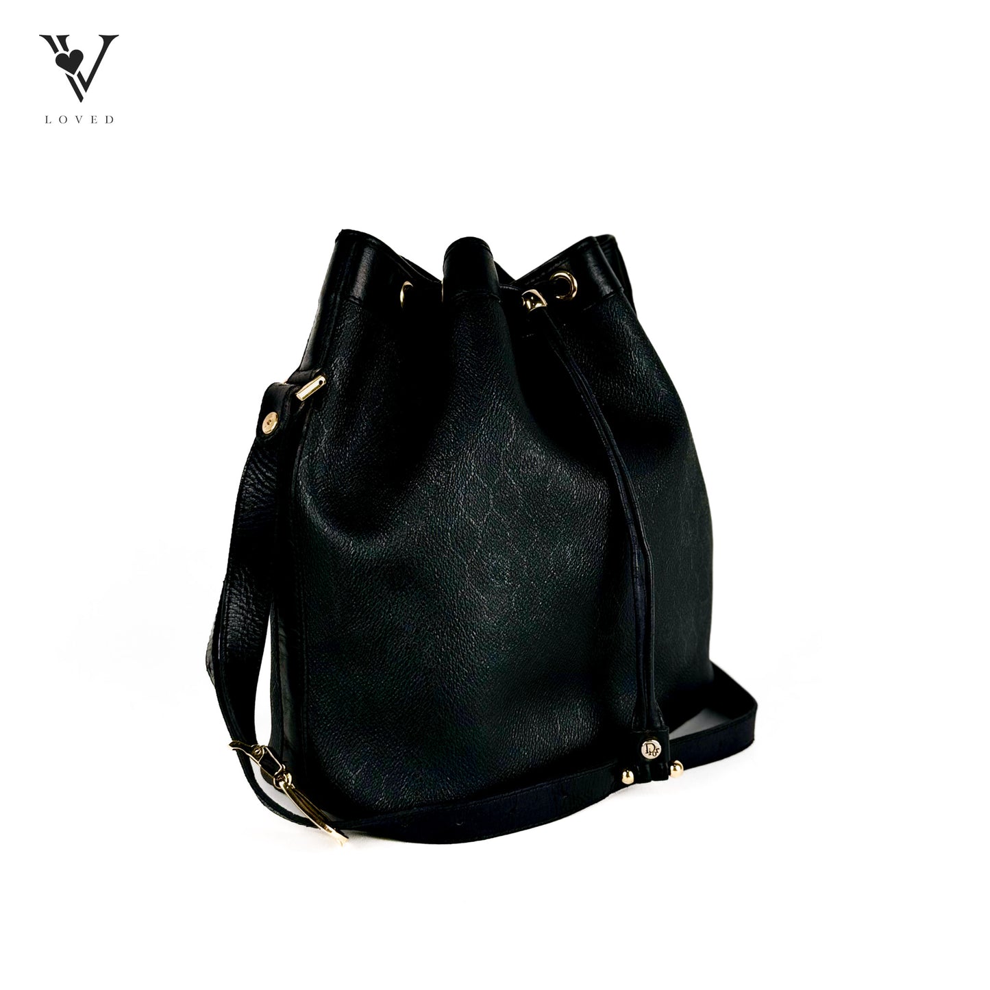 Vintage Honeycomb Bucket Bag in Black