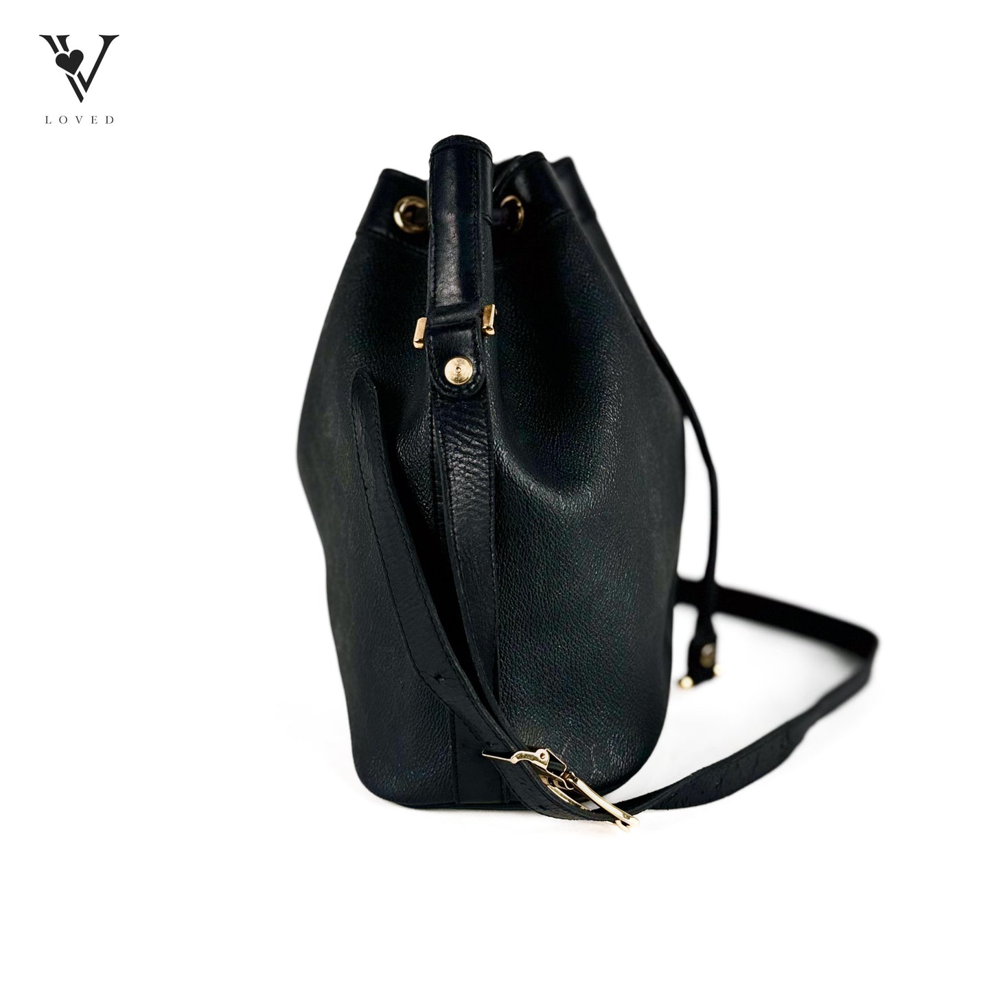 Vintage Honeycomb Bucket Bag in Black