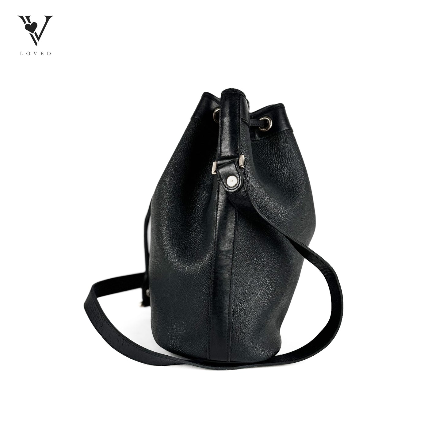 Vintage Honeycomb Bucket Bag in Black