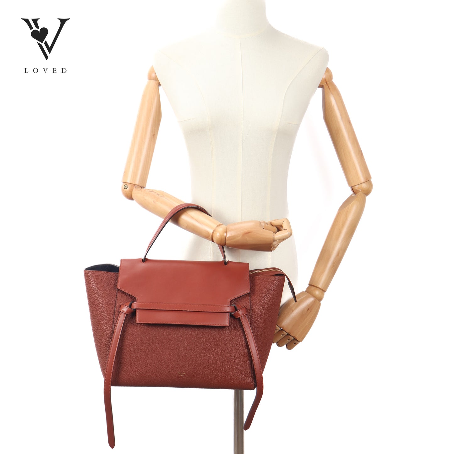 Mini Belt Bag In Tan Calfskin Leather