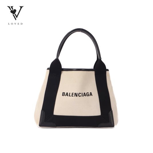 Balenciaga Cabas in Black and Cream