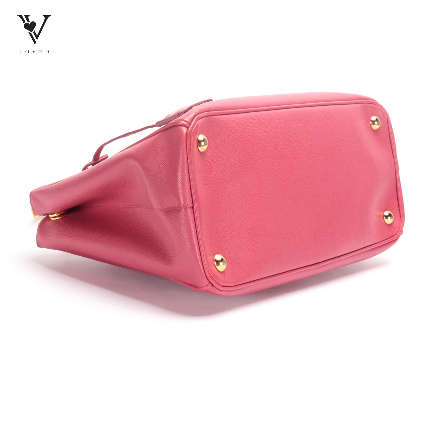 Galleria Double Zipped Two-way Bag in Pink Saffiano Leather
