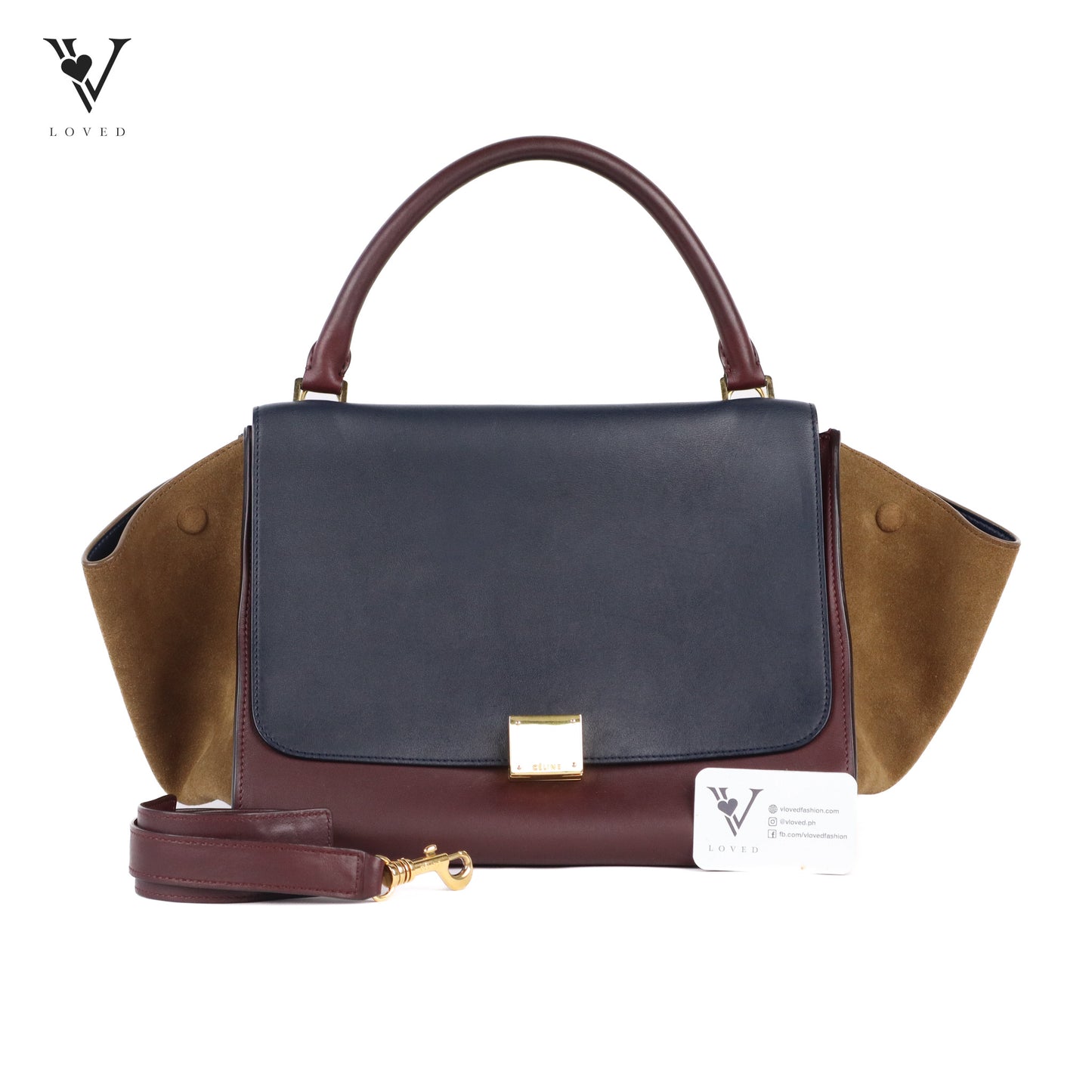 Trapeze in Smooth Calfskin and Suede Tricolor Bag