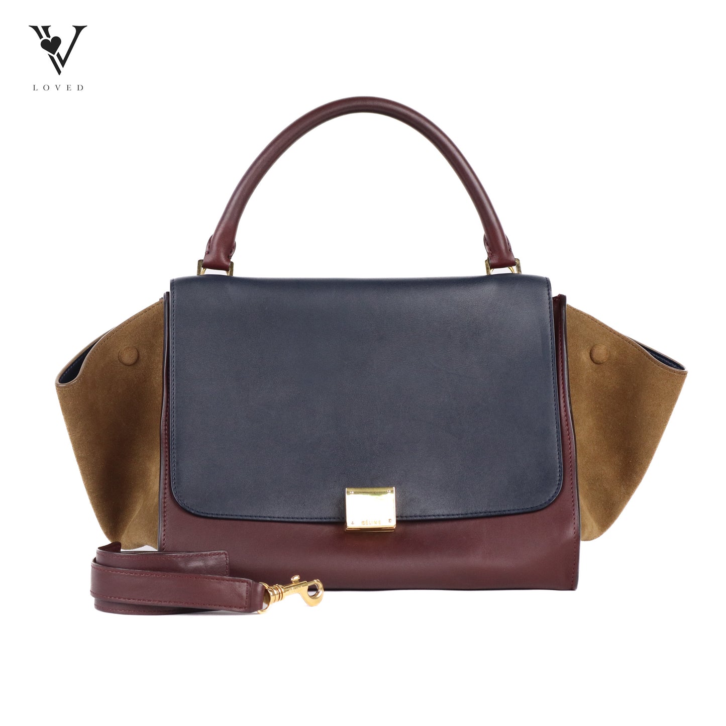 Trapeze in Smooth Calfskin and Suede Tricolor Bag