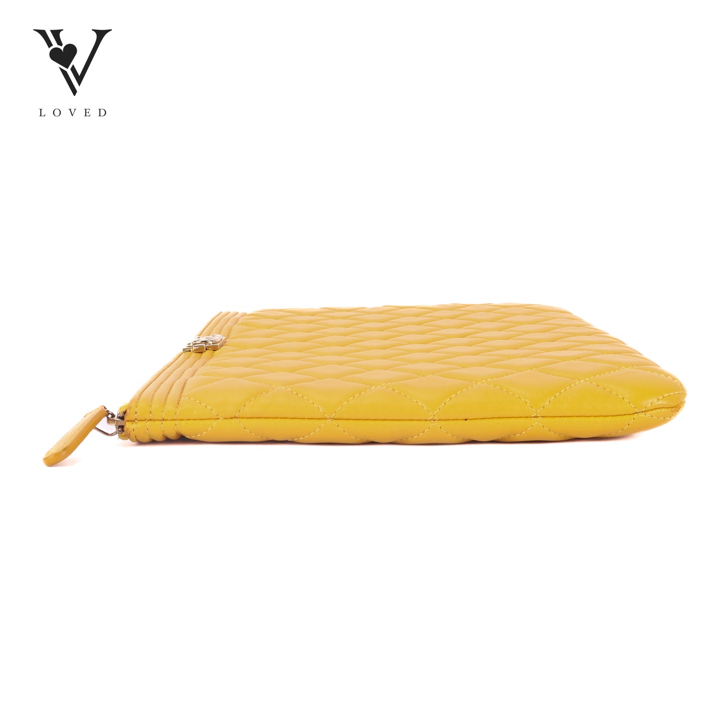 Boy O Case Clutch In Yellow Quilted Lambskin Leather