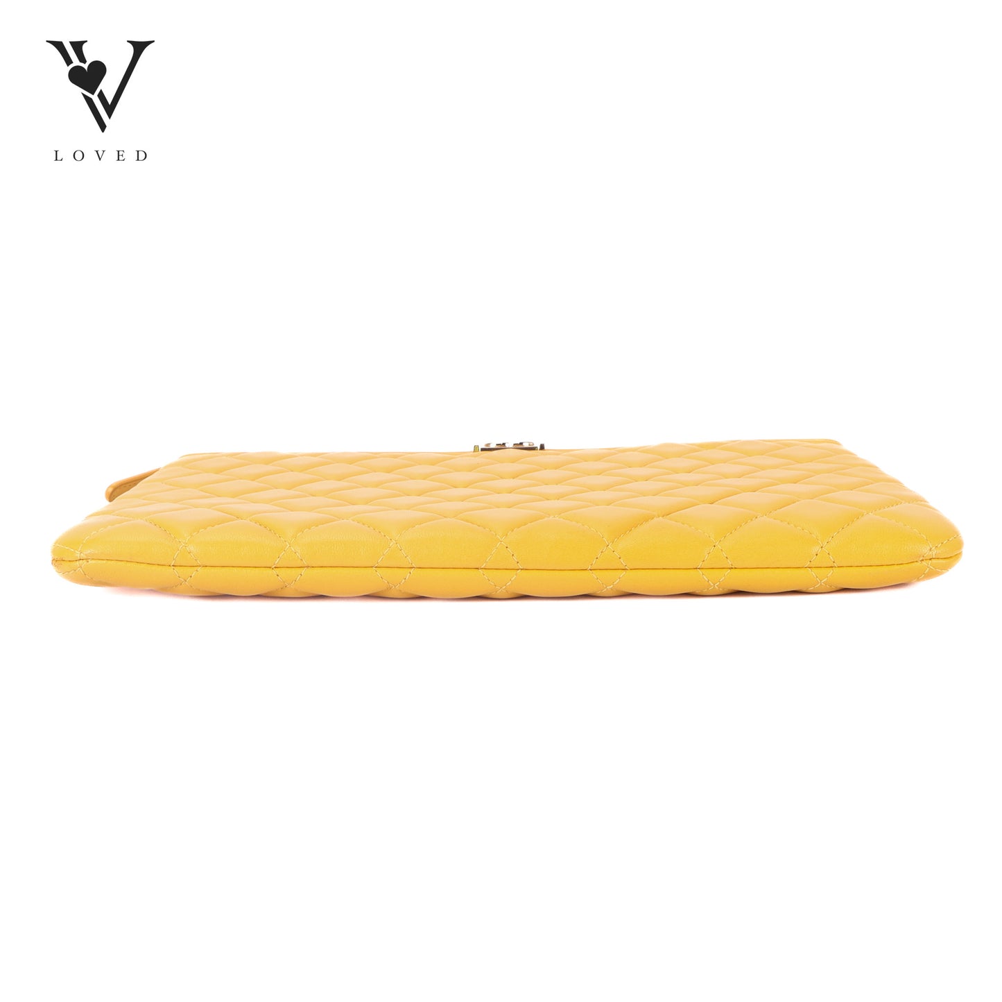 Boy O Case Clutch In Yellow Quilted Lambskin Leather