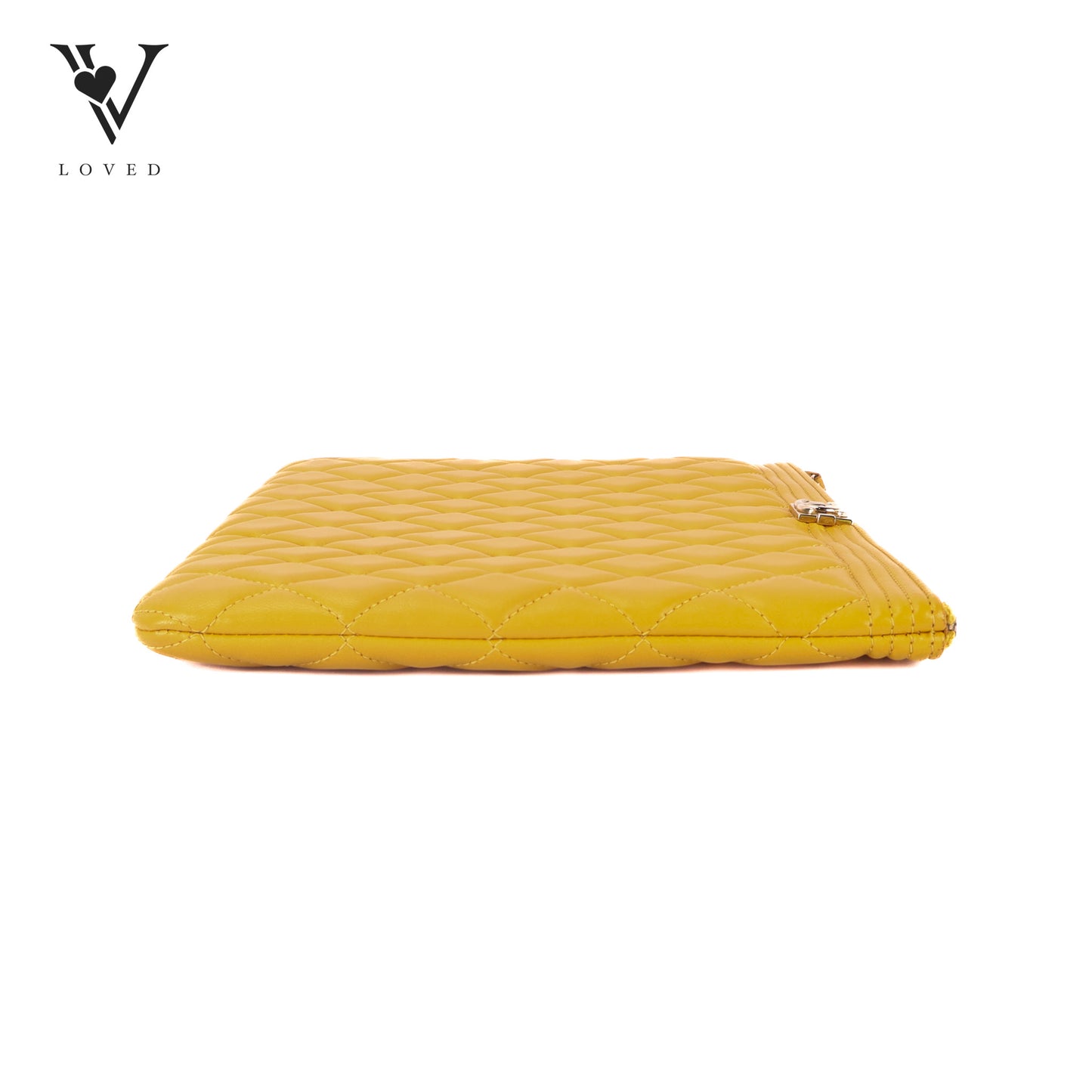 Boy O Case Clutch In Yellow Quilted Lambskin Leather