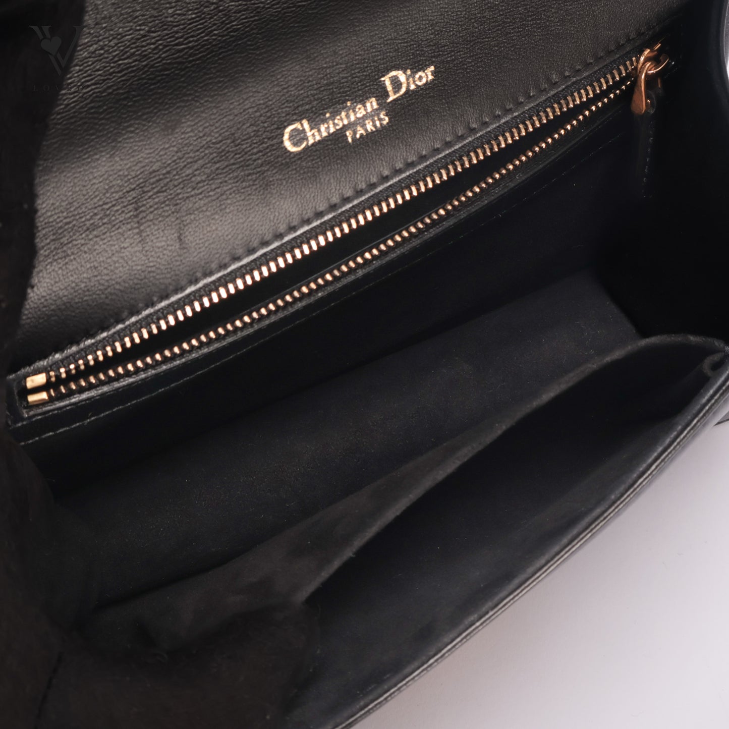 Studded Medium Diorama Flap Bag in Black Lambskin Leather