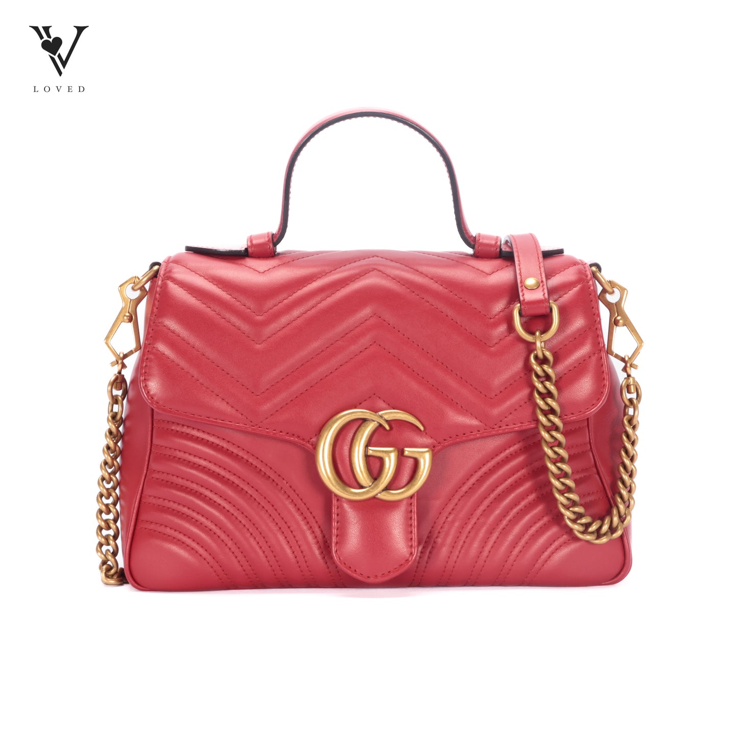 GG Marmont Top Handle in Quilted Calfskin Leather