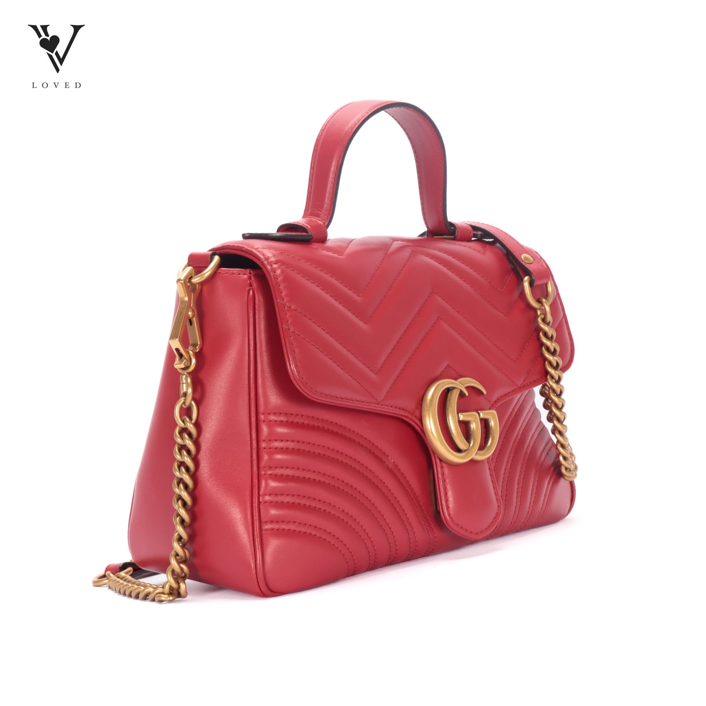 GG Marmont Top Handle in Quilted Calfskin Leather