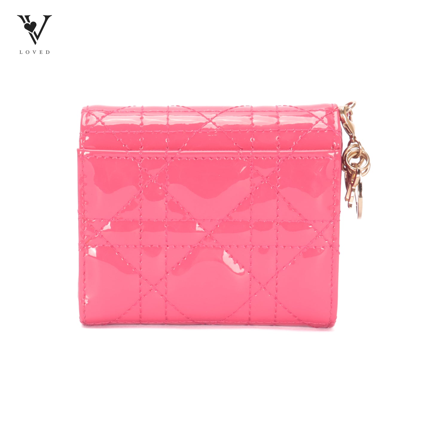 Lady Dior Lotus Wallet in Bright Pink Patent Cannage Calfskin