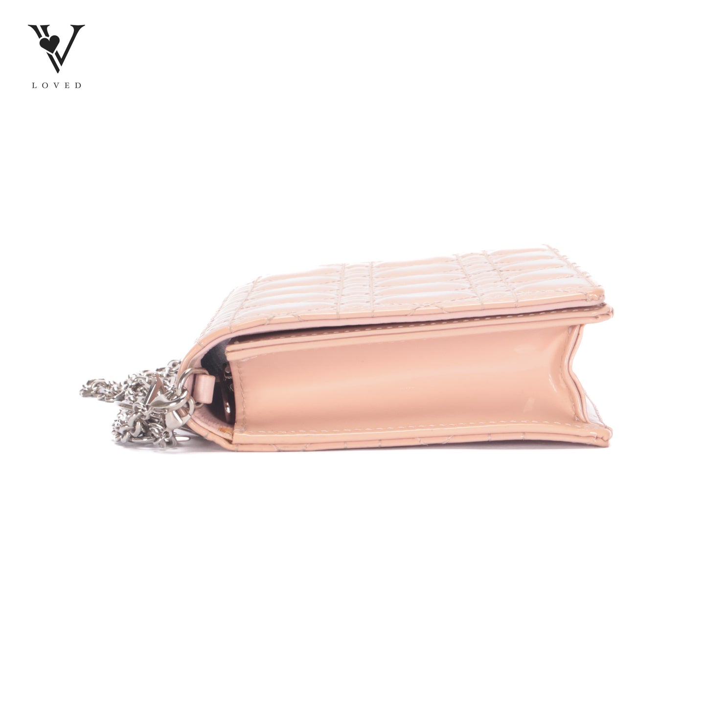 Lady Dior Rendezvous Wallet On Chain in Pink Patent Cannage Leather