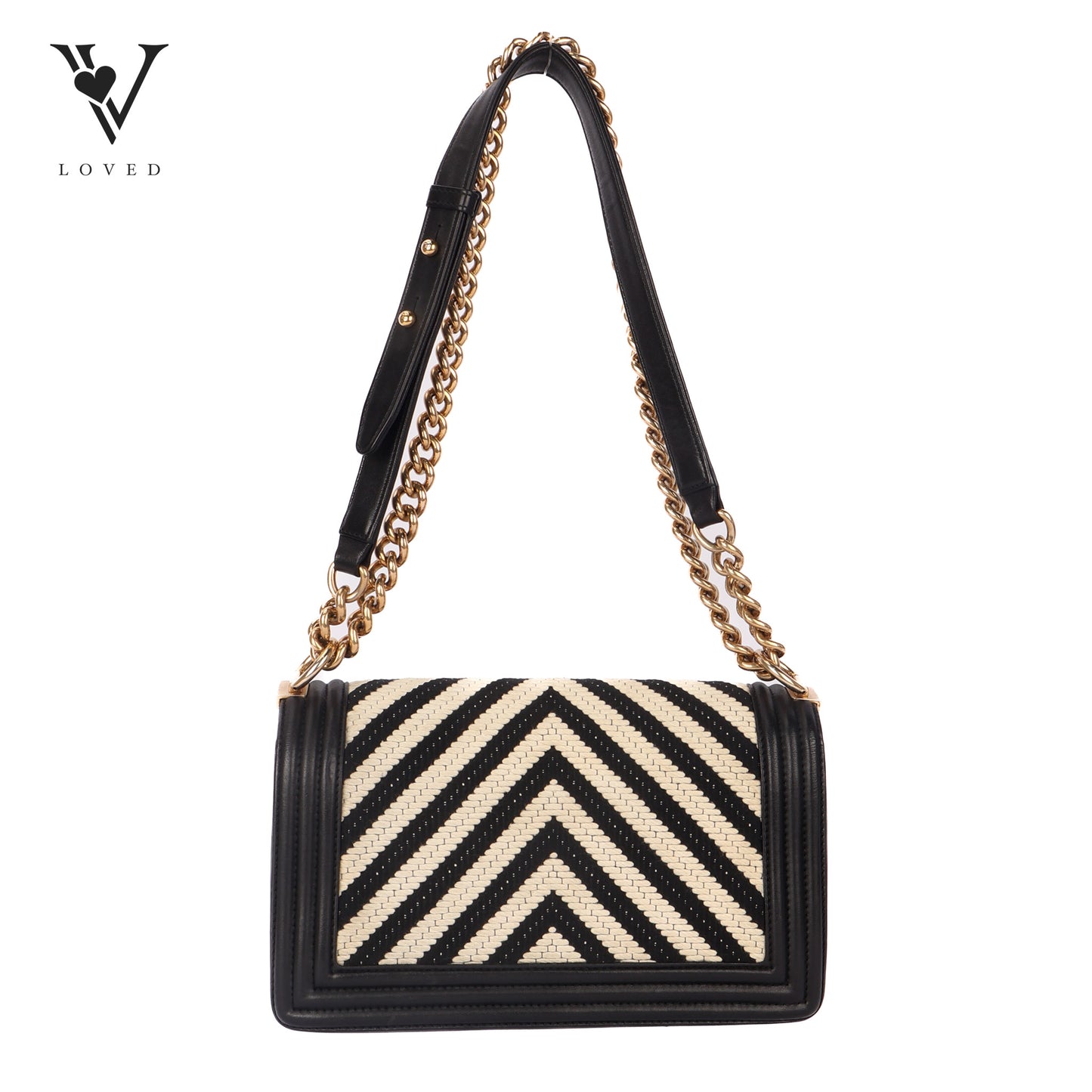 Le Boy In Braided Chevron And Black Leather