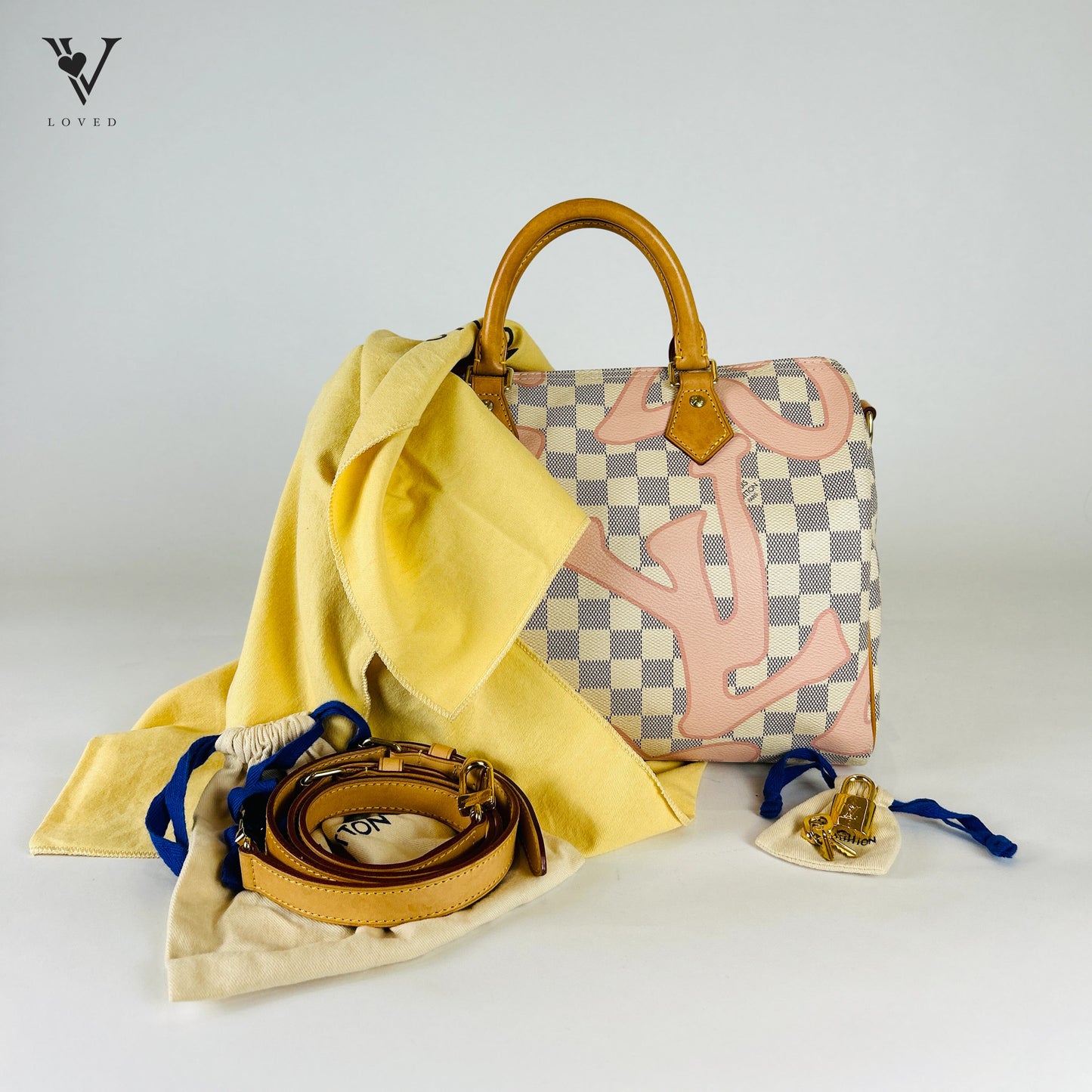 Louis Vuitton Damier Azur Tahitienne Speedy Bandouliere