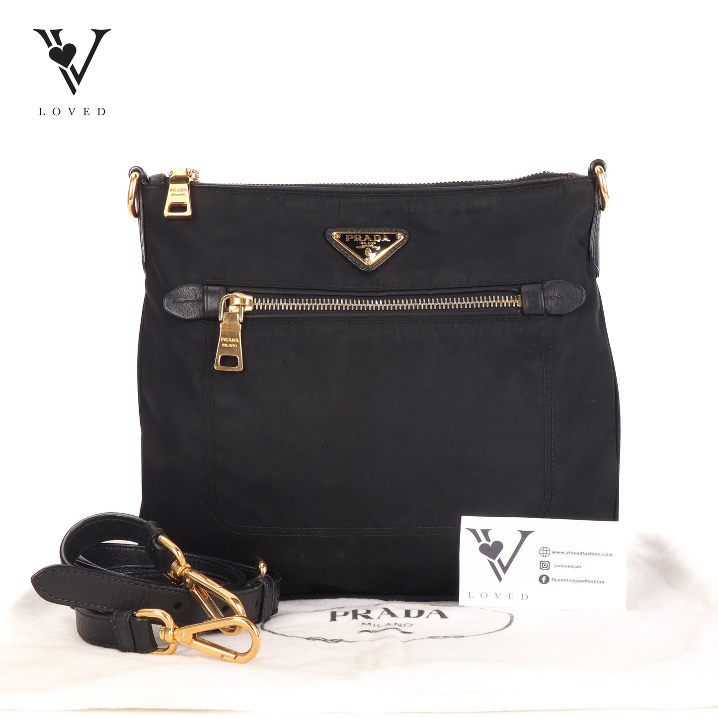 Tessuto Crossbody In Black Nylon