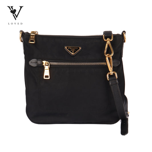 Tessuto Crossbody In Black Nylon