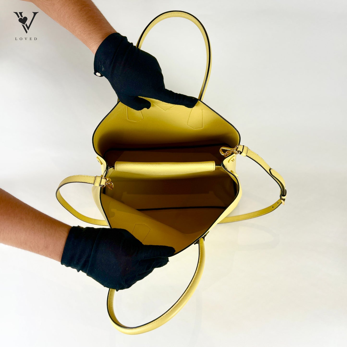 Prada Sunny Yellow Double Saffiano Leather Bag