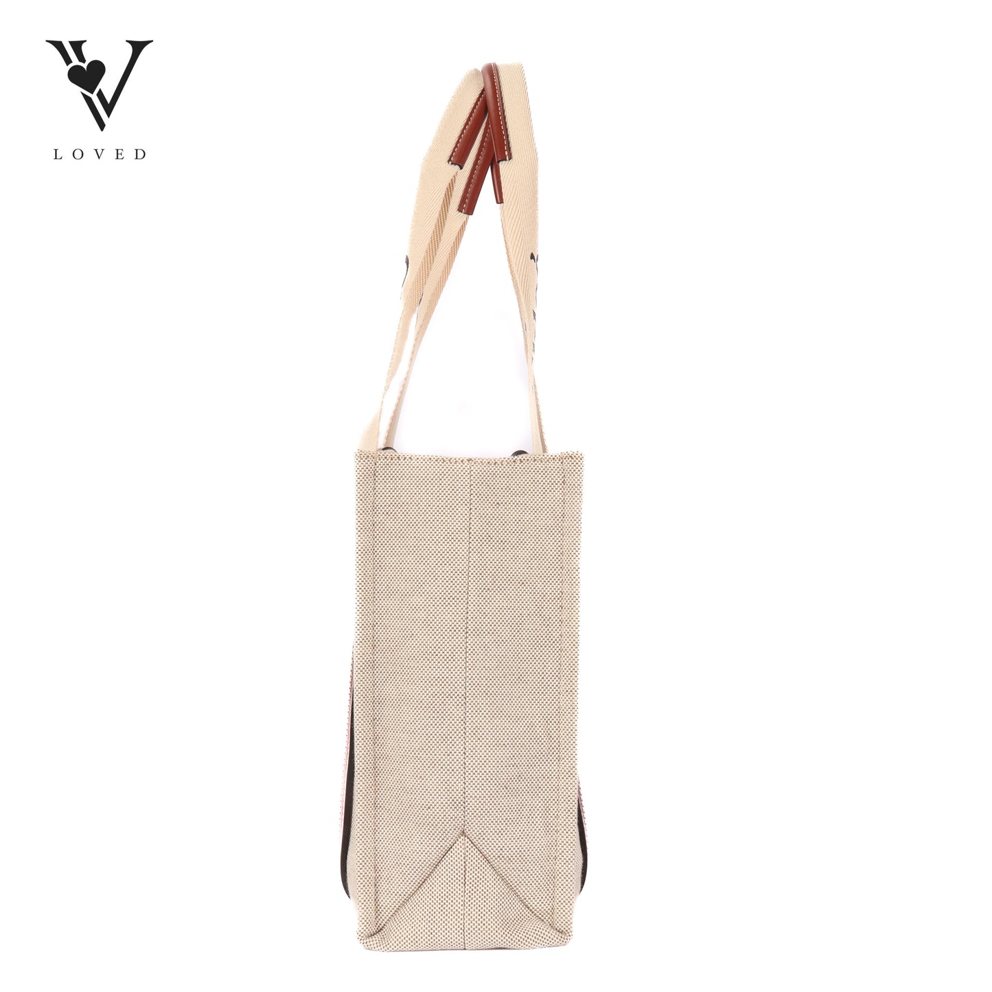 Woody Tote Bag In Brown Canvas Leather