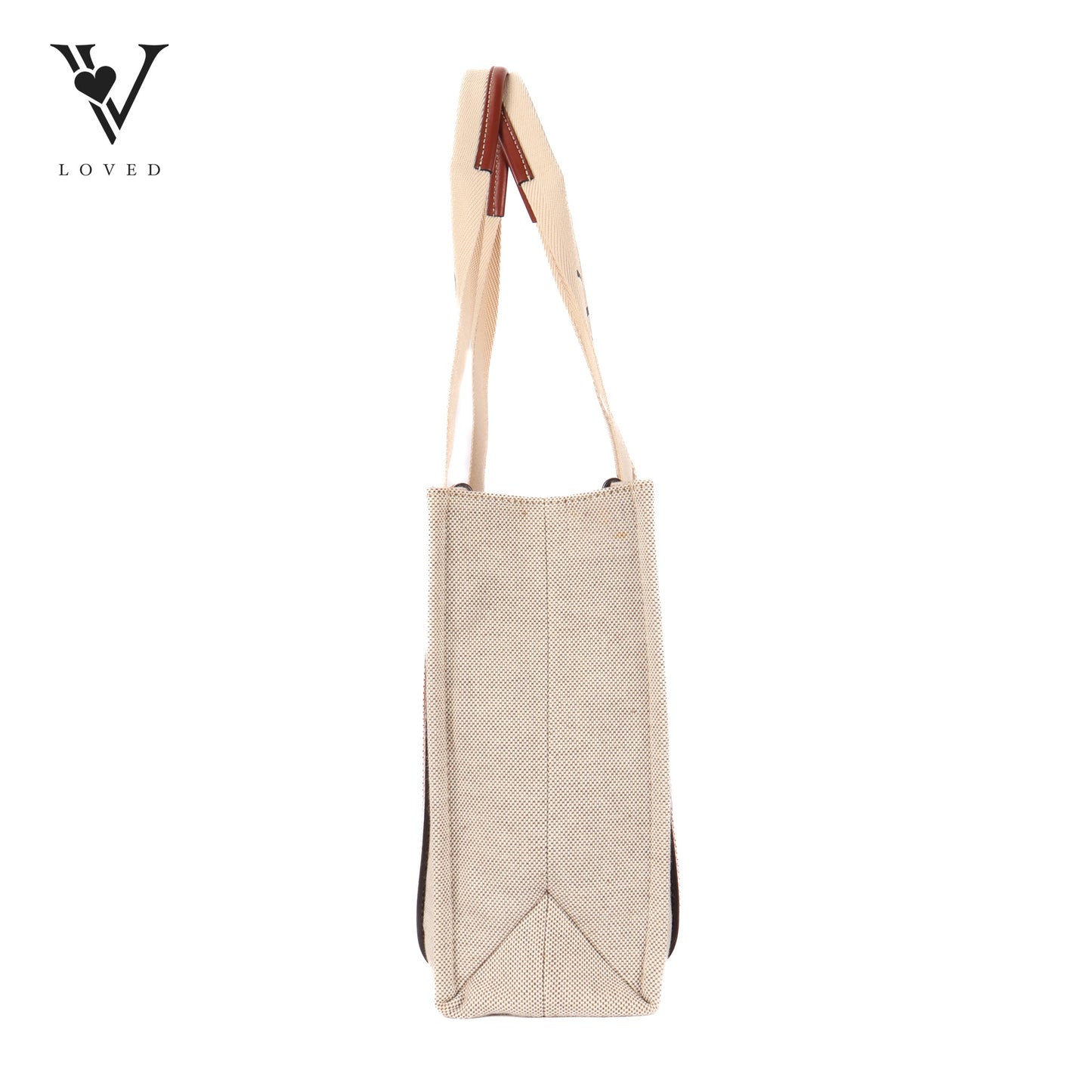 Woody Tote Bag In Brown Canvas Leather