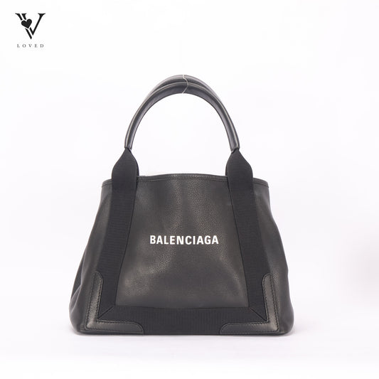 Cabas Leather Tote Black
