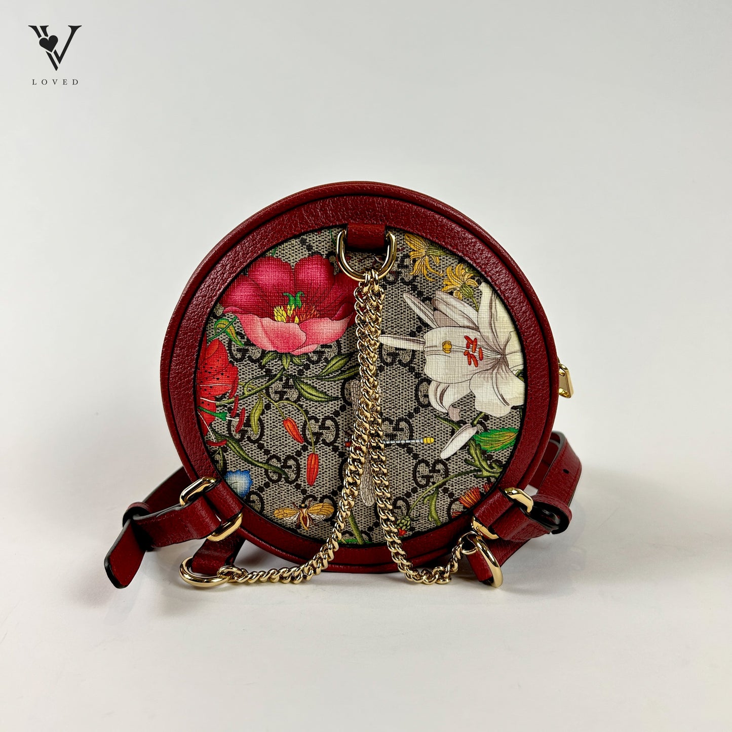 Gucci Ophidia Mini Backpack in Flora Red