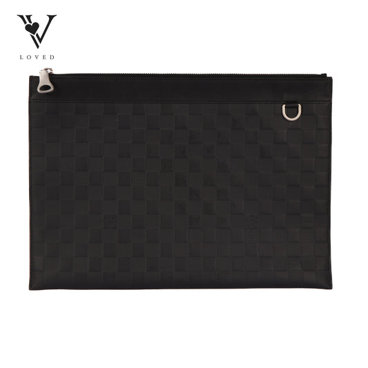 Discovery Pochette In Black Damier Infini Leather