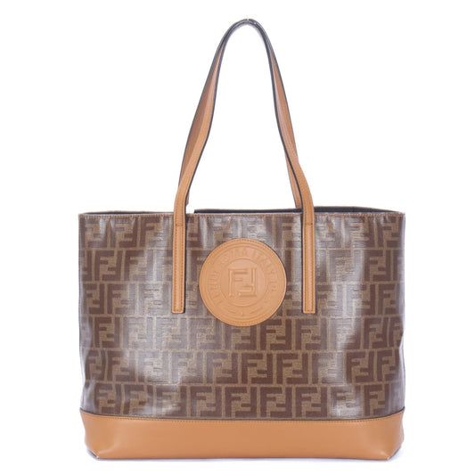 FF Coated Canvas Tote Bag In Brown