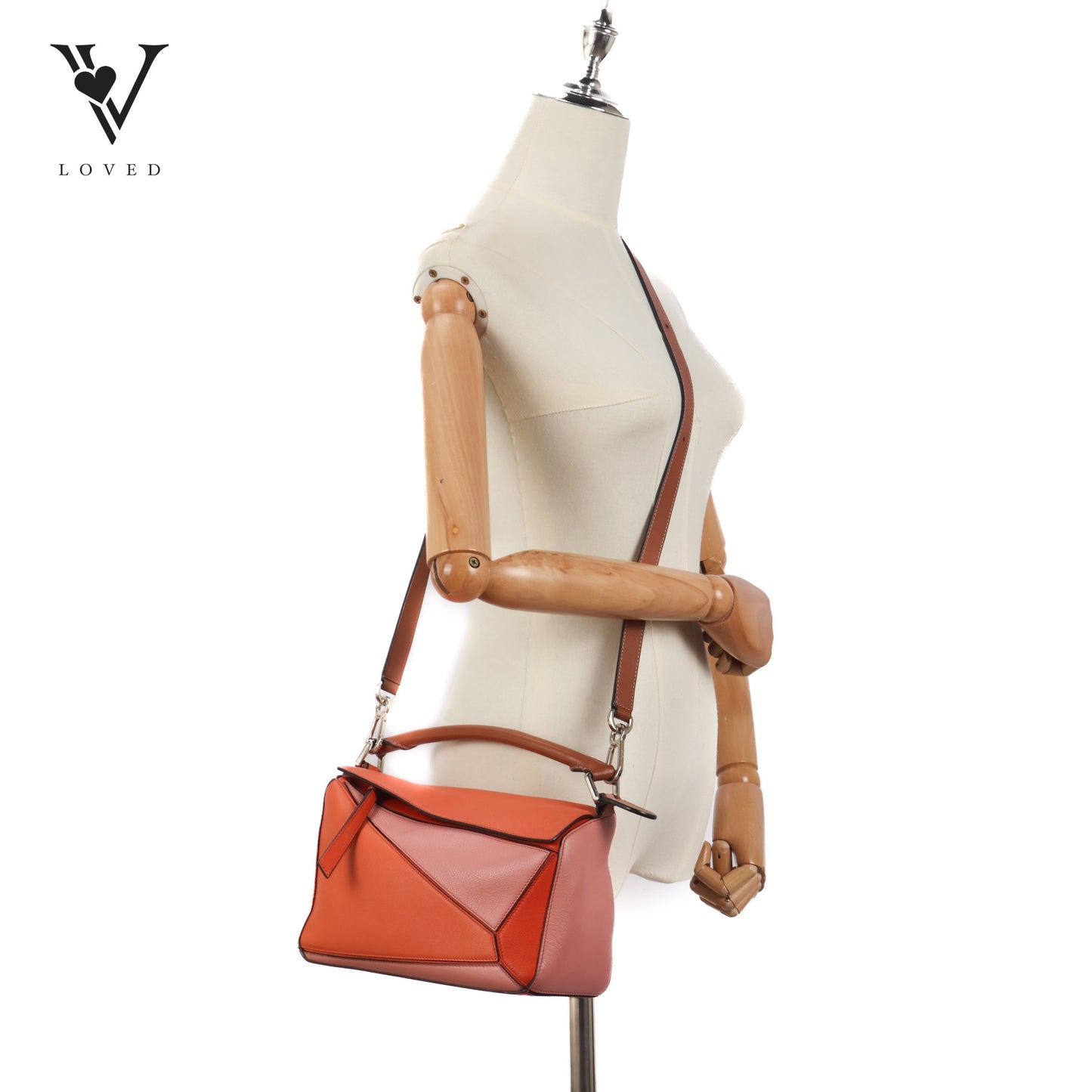 Puzzle Bag in Orange Calfskin Leather