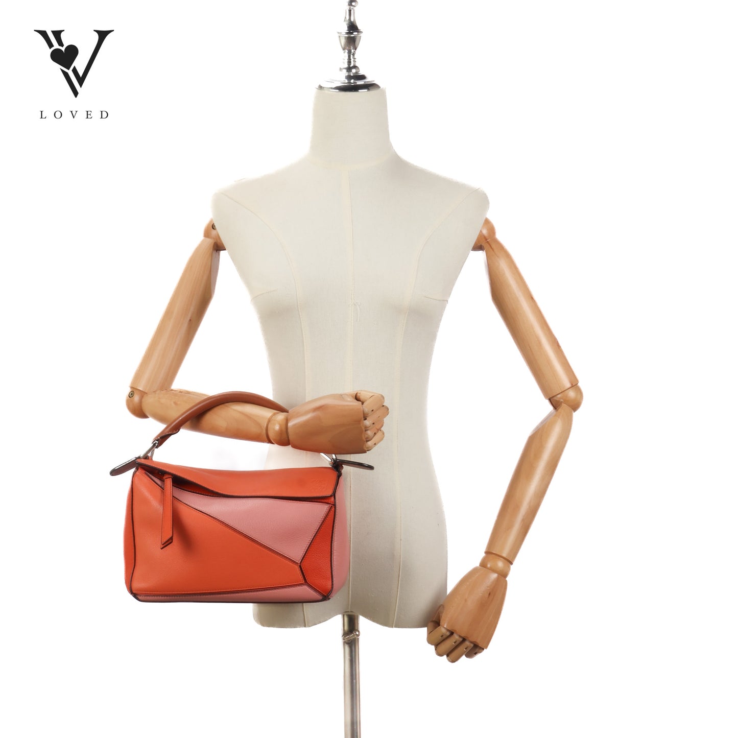 Puzzle Bag in Orange Calfskin Leather