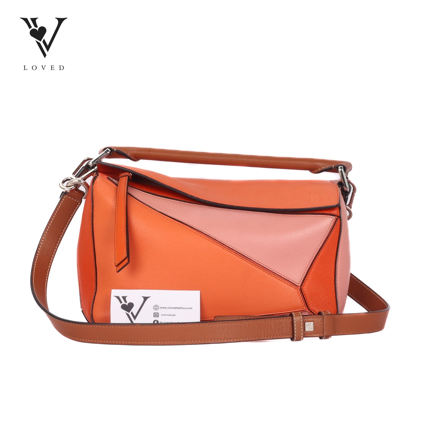 Puzzle Bag in Orange Calfskin Leather