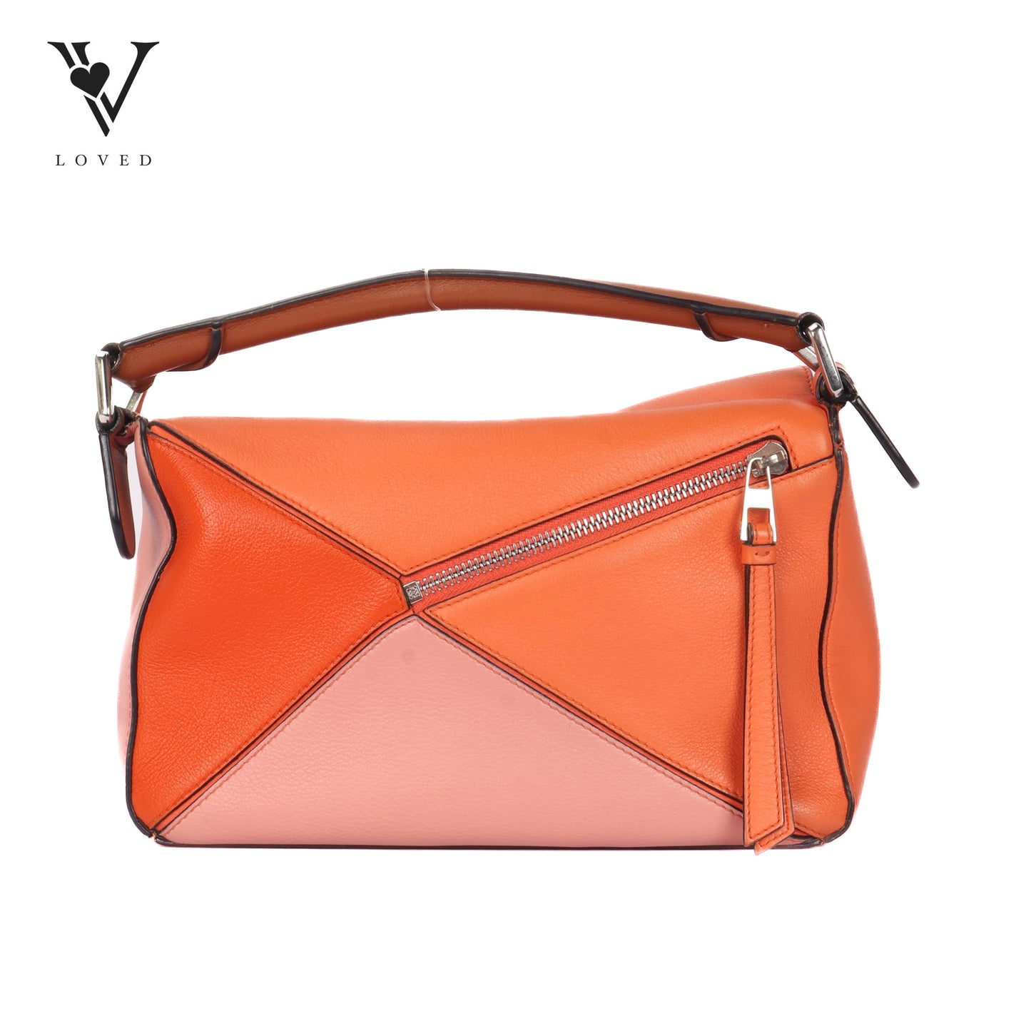 Puzzle Bag in Orange Calfskin Leather