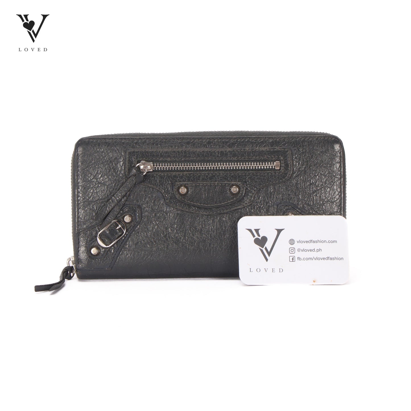 City Wallet in Grey Motocross Leather Grey