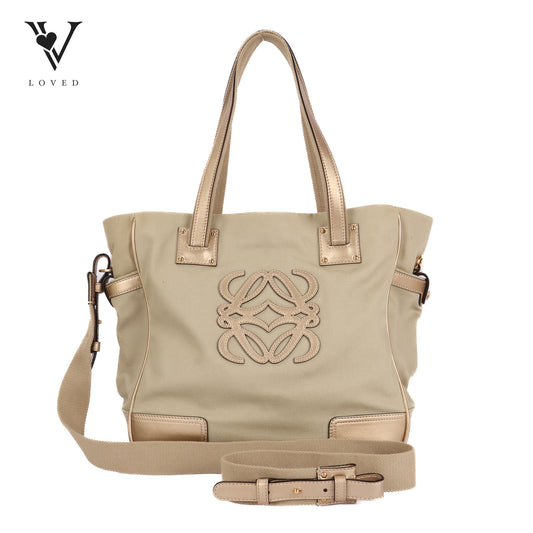 Anagram Canvas Satchel Tote Bag