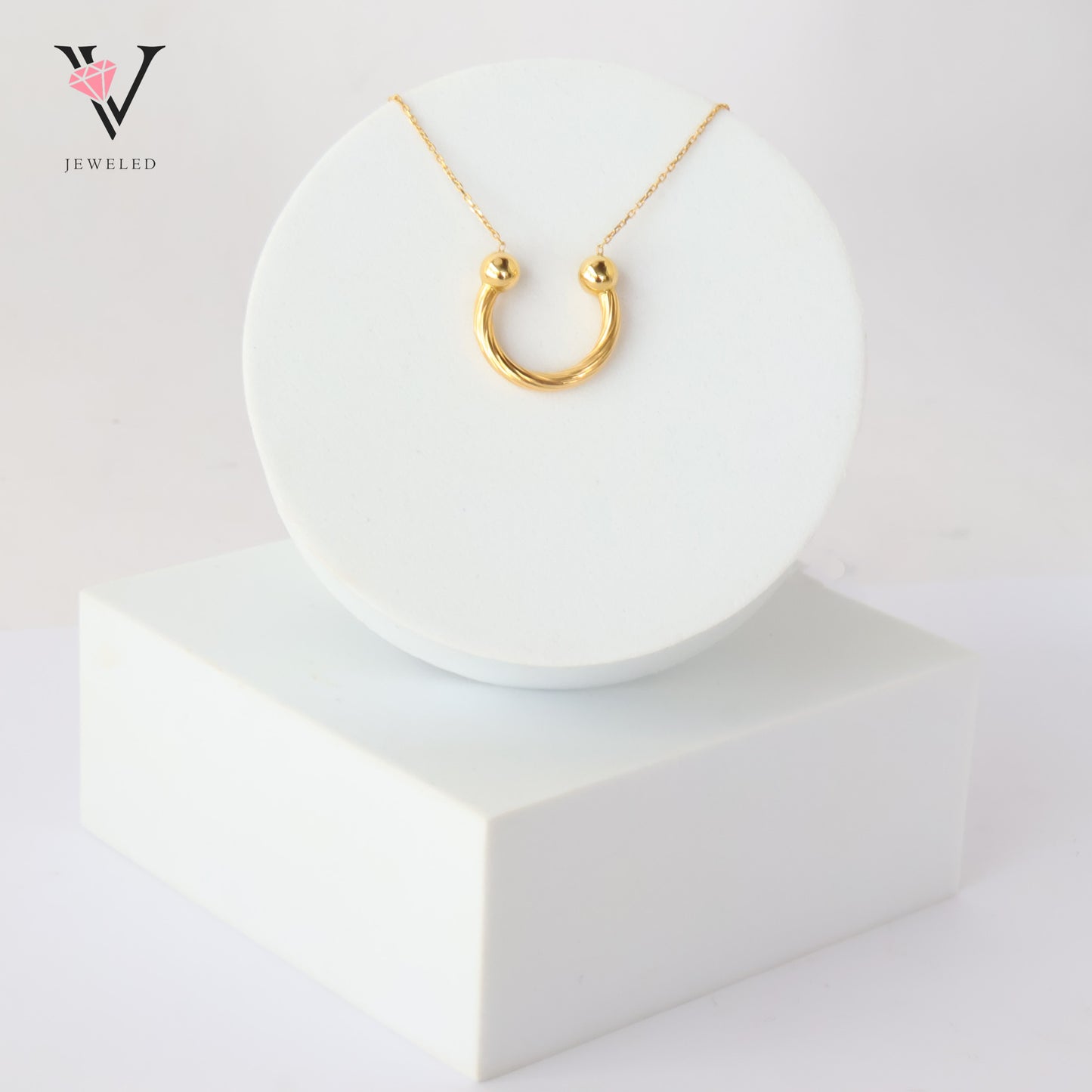 Twisted Arc Gold Necklace