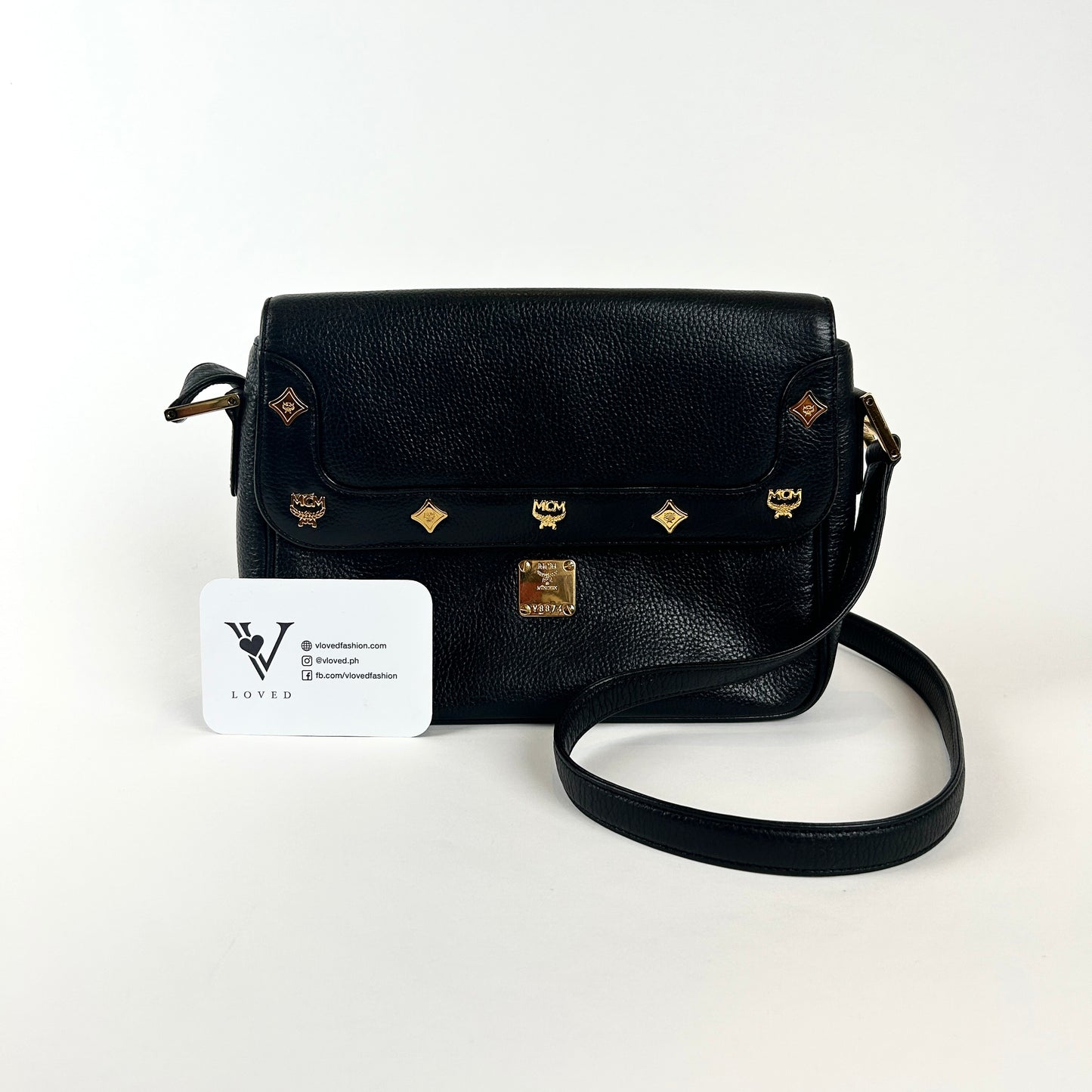 Leather Crossbody Bag in Black Leather