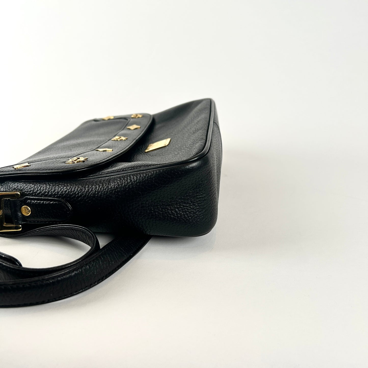 Leather Crossbody Bag in Black Leather