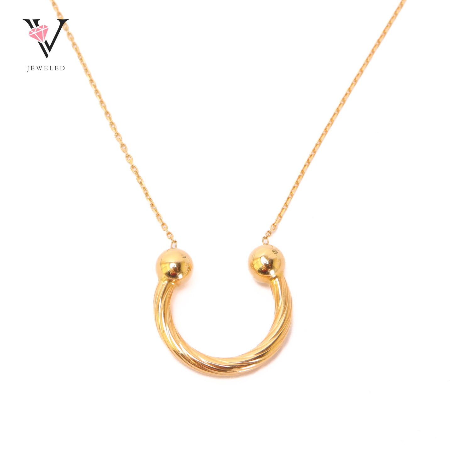 Twisted Arc Gold Necklace