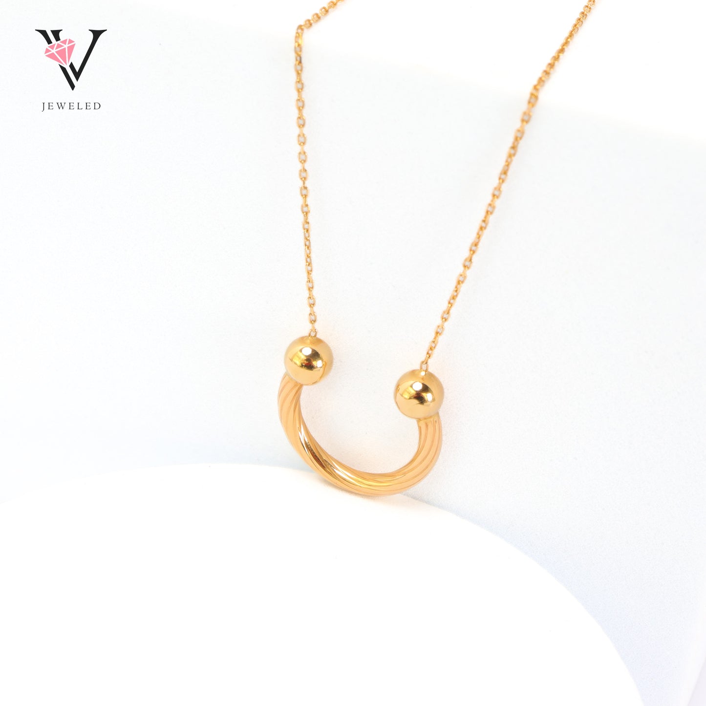 Twisted Arc Gold Necklace