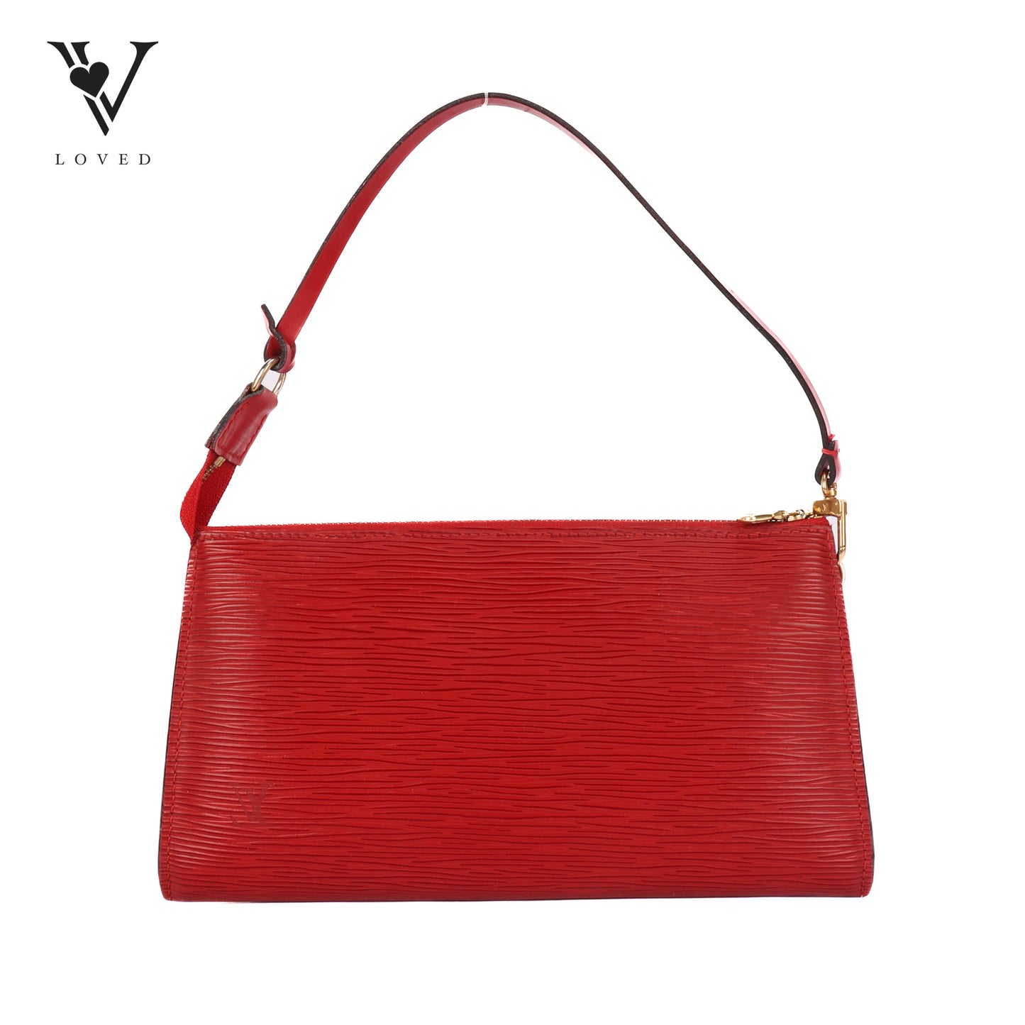 Pochette Accessoires In Red Epi Leather Handbag