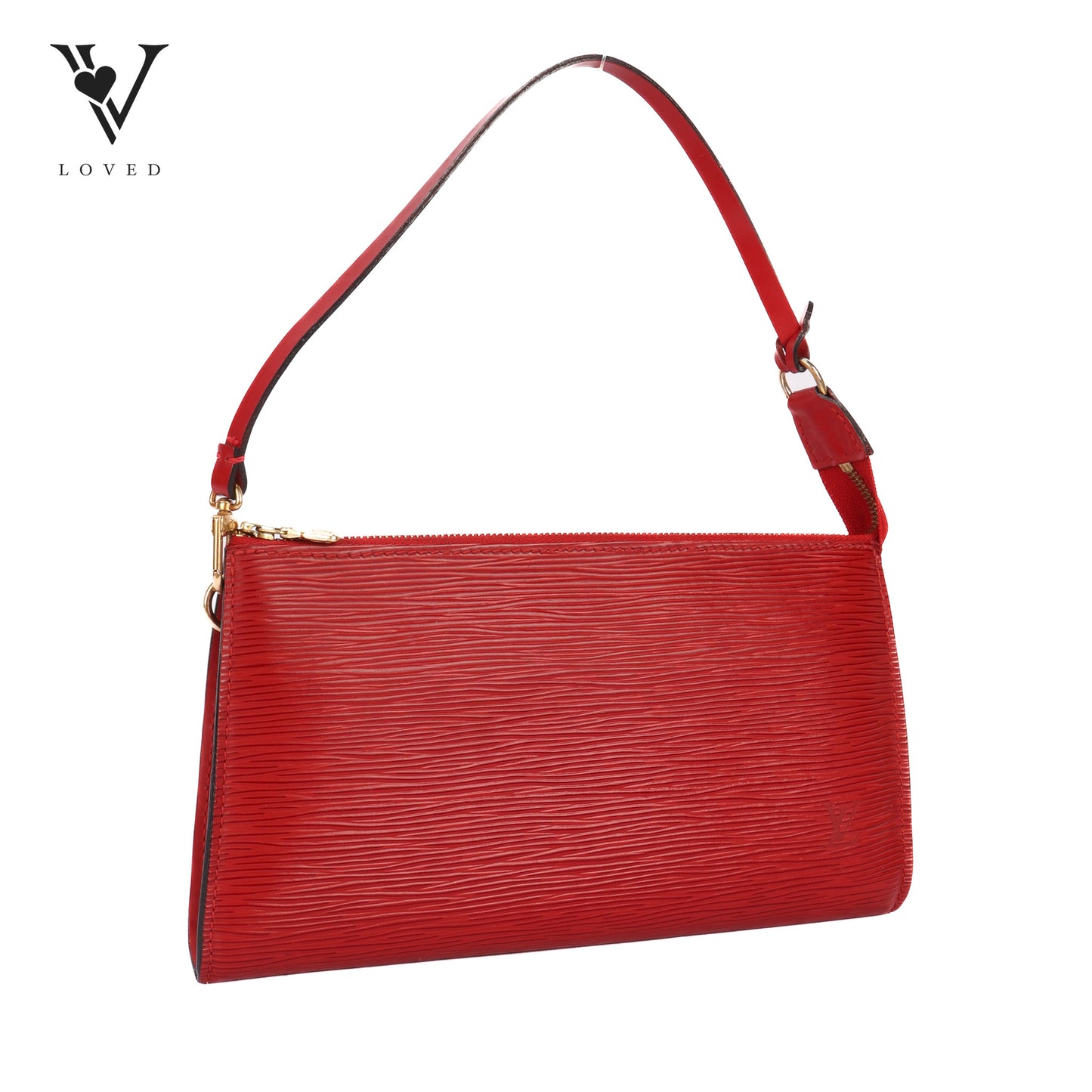 Pochette Accessoires In Red Epi Leather Handbag