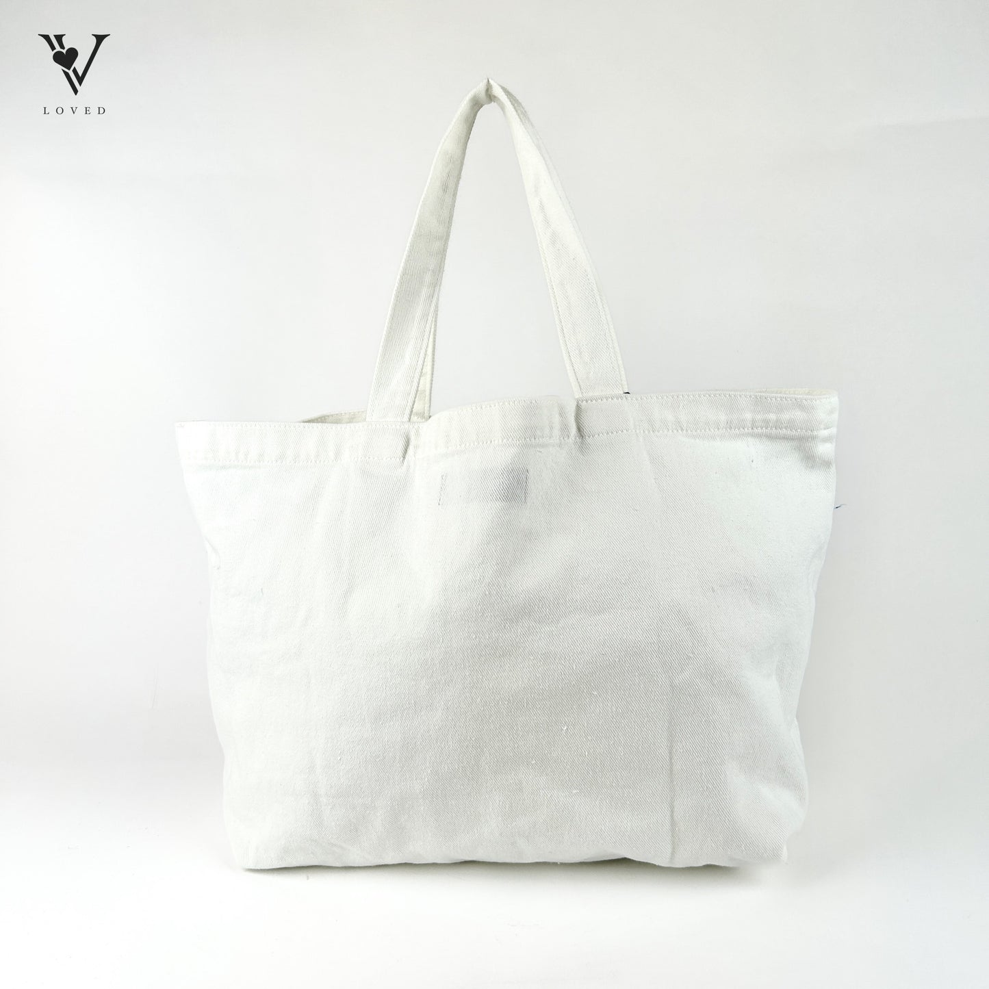 Denim Tote Bag in White