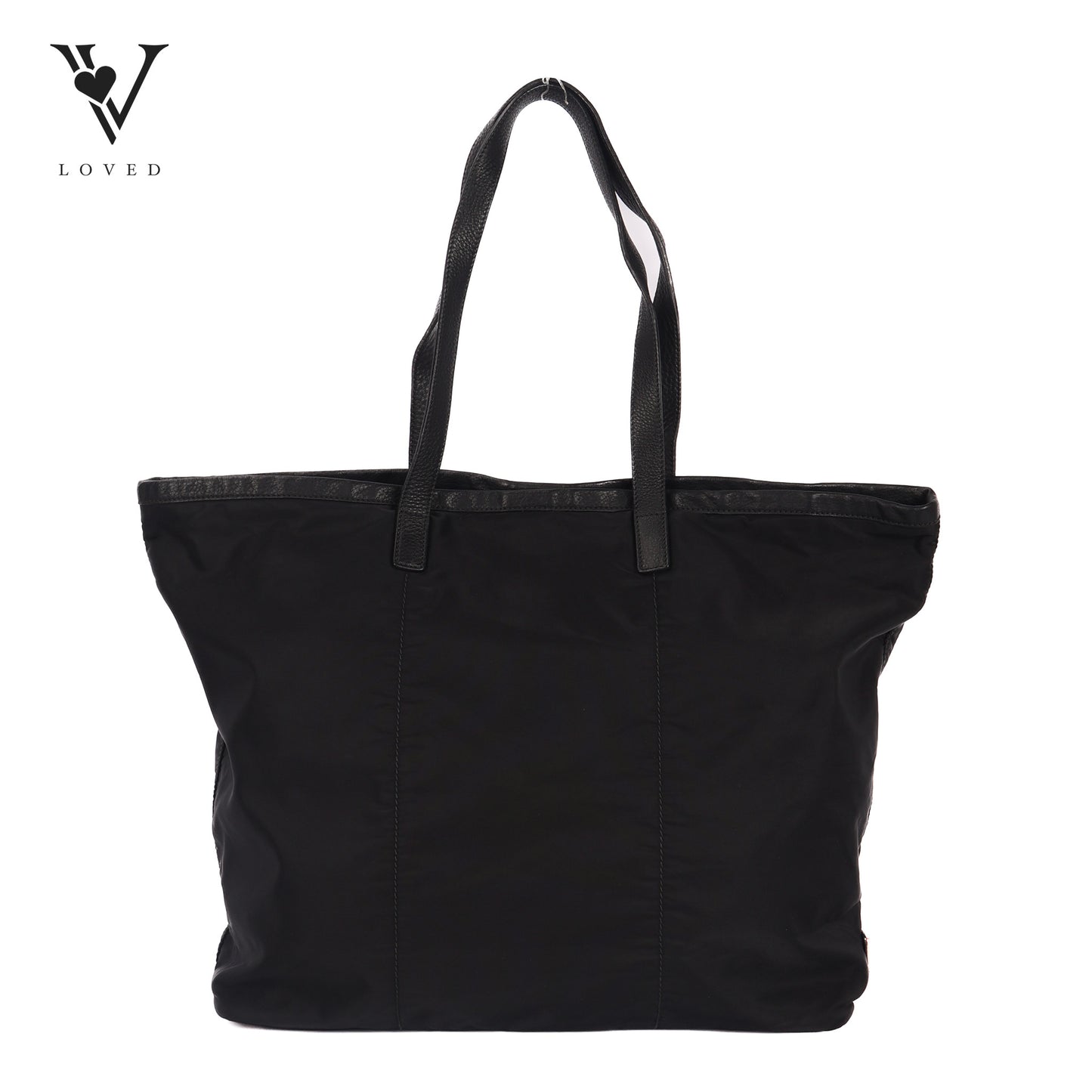 Embroidered Tote Bag In Black Nylon